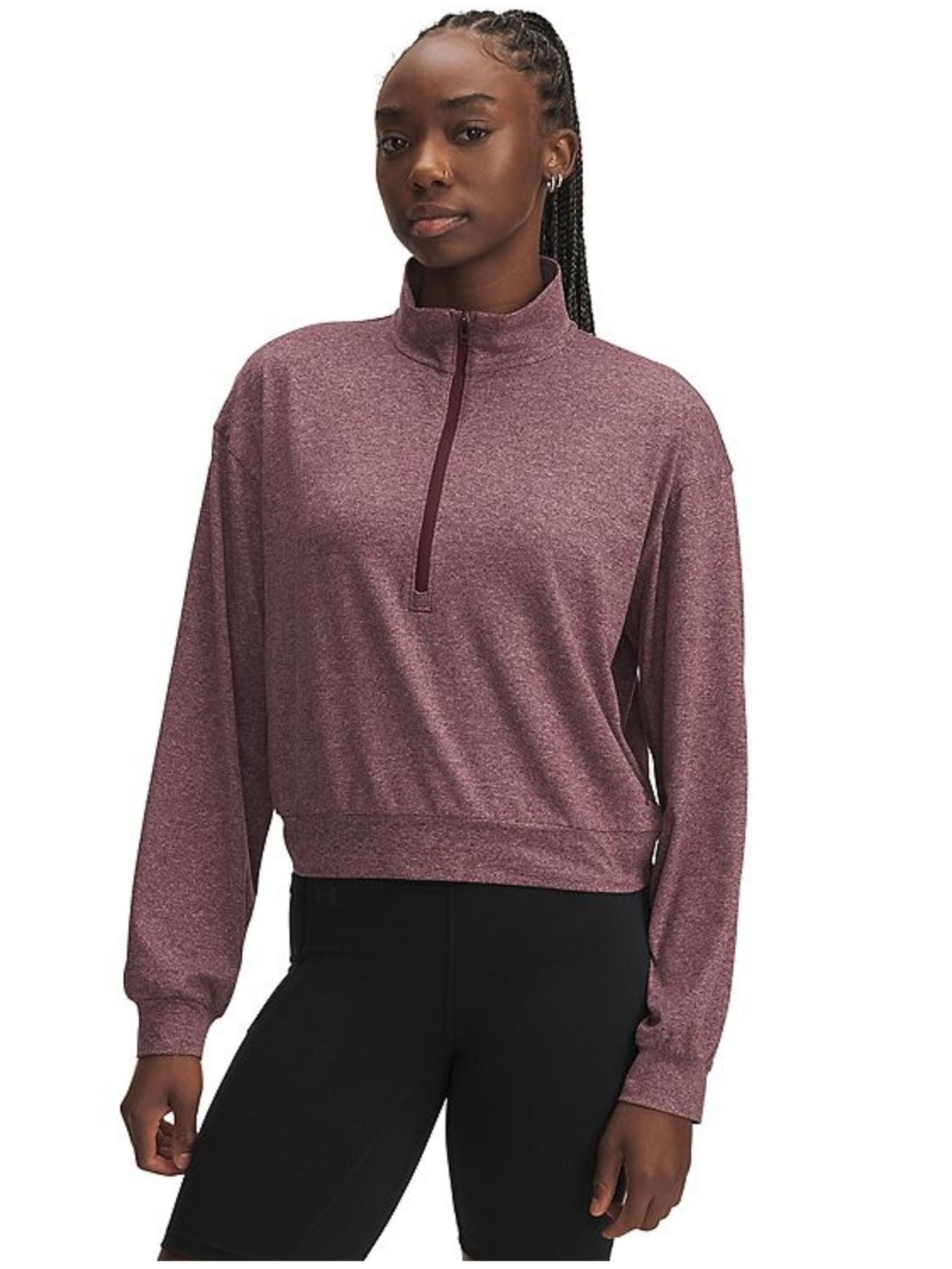 NWT Women’s Under Armour Half-Zip Pullover Top in Heather Mauve